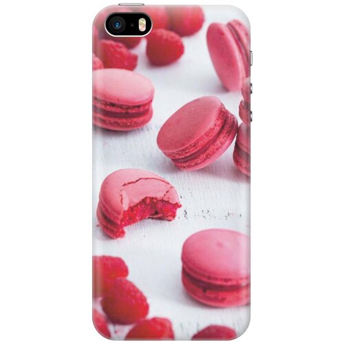 фото Gosso ультратонкий силиконовый чехол-накладка для apple iphone se / 5s / 5 с принтом "малиновые макаруны"