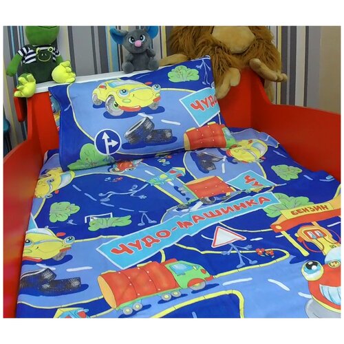 фото Детское постельное белье бязь чудо-машинка 1,5 спальное детские расцветки ivselena