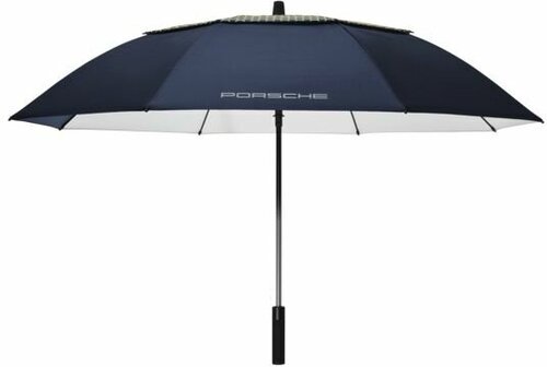 Зонт-трость полуавтомат, купол 120 см, чехол в комплекте, серый, синий