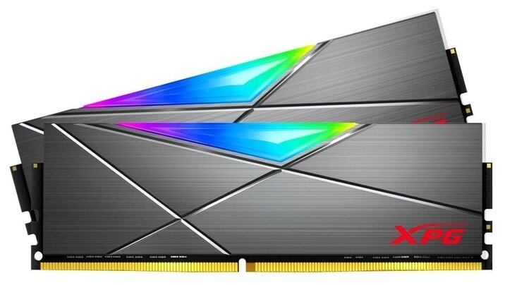 Модуль памяти DDR4 16GB (2*8GB) ADATA AX4U41338G19J-DT50 XPG SPECTRIX D50 RGB grey PC4-33000 4133MHz CL19 радиатор 1.4V