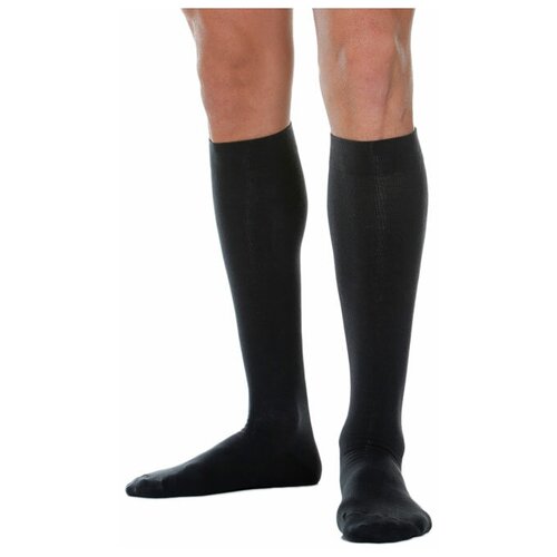 Купить Гольфы Relaxsan Basic Cotton Socks мужские 1-го класса компрессии гипоаллергенные с хлопком, 820 (Мужские, Закрытый, 6 размер, Черный), черный, unisex
