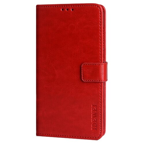 фото Чехол-книжка mypads для realme c3 из качественной импортной кожи с подставкой застежкой и визитницей красный