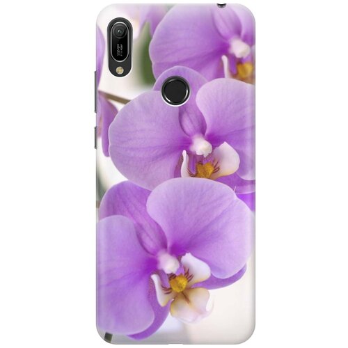 фото Cиликоновый чехол на huawei y6 pro 2019 / хуавей у6 про 2019 с принтом "сиреневые орхидеи" gosso