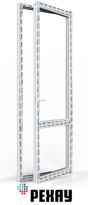 Пластиковая дверь ПВХ балконная РЕХАУ GRAZIO профиль 70 мм, 2100х800 мм (ВхШ), правая, энергосберегаюший двухкамерный стеклопакет, белая