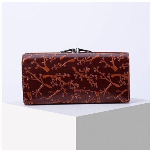 фото Кошелек жен 03-01-01, 19*3*9 см, 3 отд, д/карт, д/монет, 2 отд рамка, коричневый 6491265 сима-ленд