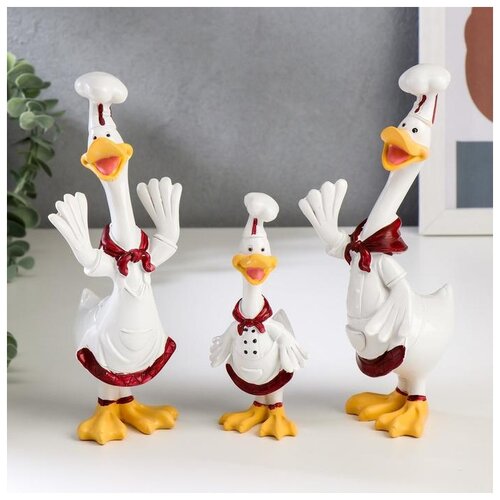 фото Сувенир полистоун "семейство поваров" набор 3 шт 13,5х5х6 20х6х7 см 5177678 сима-ленд