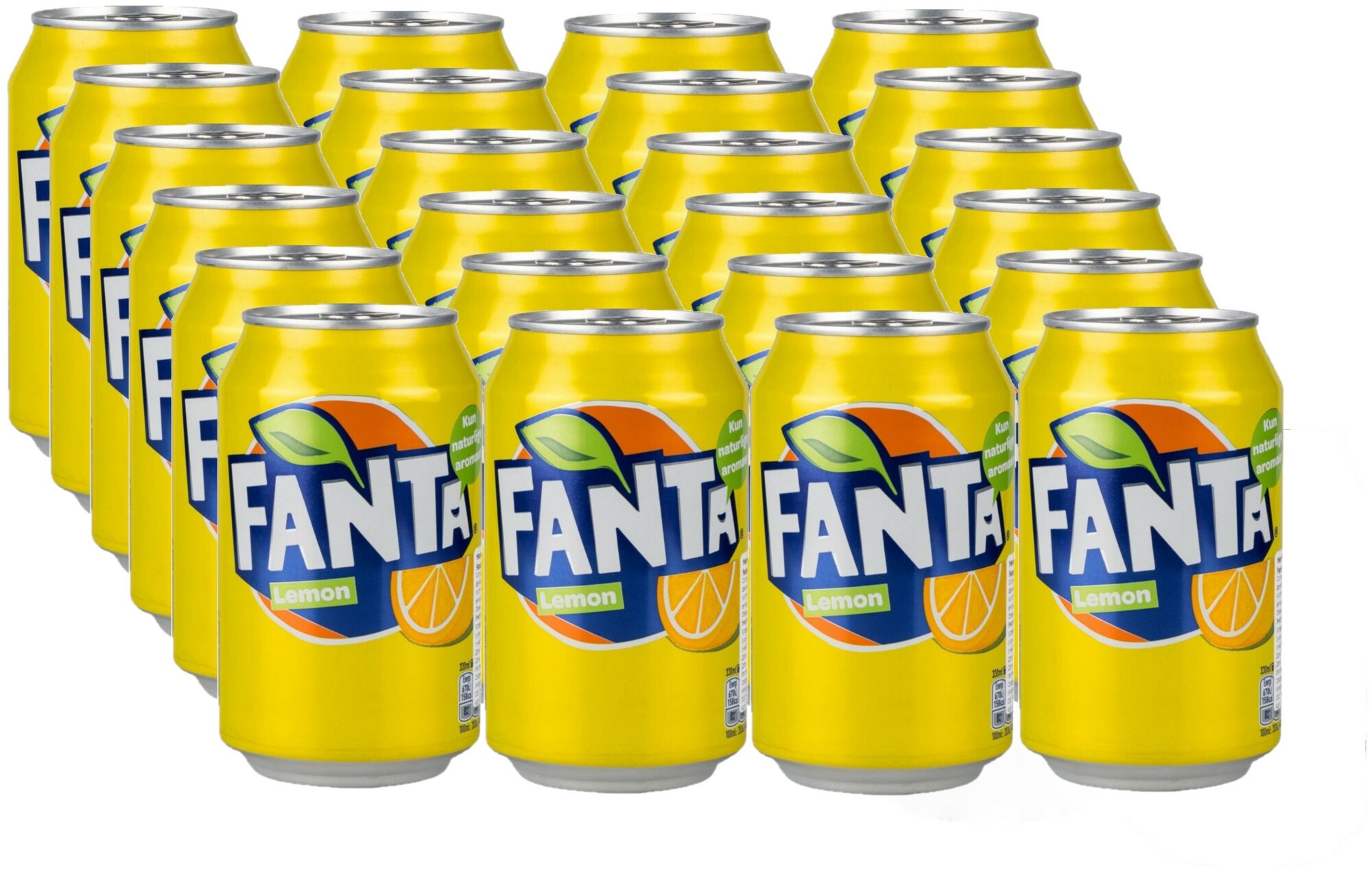 Газированный напиток Fanta Lemon, 0.33 л, металлическая банка, 24 шт.