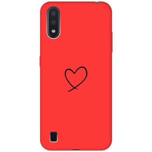 RE: PA Чехол - накладка Soft Sense для Samsung Galaxy A01 с 3D принтом Heart красный