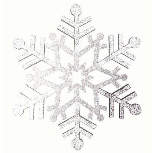 Елочная игрушка, новогодний декор на елку, украшение Снежинка резная, 81 см, цвет серебряный