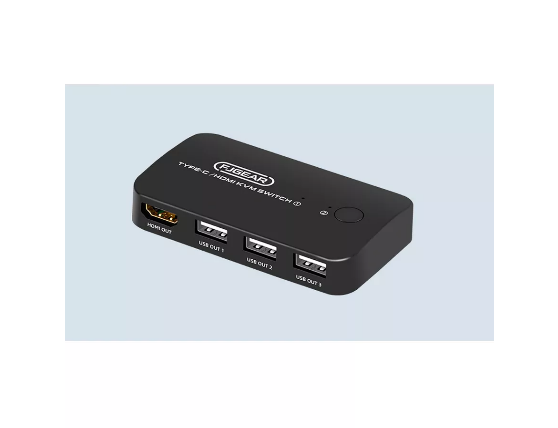 Видео HDMI (ПК) и Type-c (телефон или ноутбук) KVM на HDMI c USB 2-1 коммутатор хдми КВМ 4к свитчер, 2 ПК на 1 монитор+клав.+мышь 3840*2160 30Hz