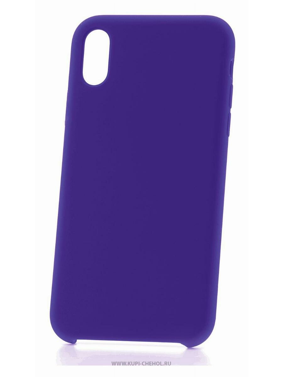 Чехол для Apple iPhone XS Max Derbi Slim Silicone-2 фиолетовый, противоударный силиконовый бампер, пластиковая накладка SoftTouch, защитный кейс