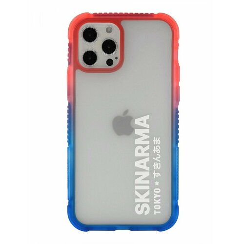 Чехол для iPhone 12 Pro Max Skinarma Hade Blue/Pink, противоударная пластиковая накладка с рисунком, матовый силиконовый бампер с защитой камеры