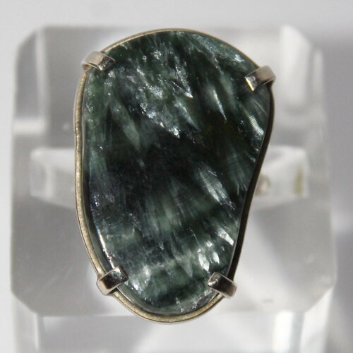 Кольцо True Stones, серафинит, размер 18, зеленый кольцо true stones гелиодор размер 18 зеленый