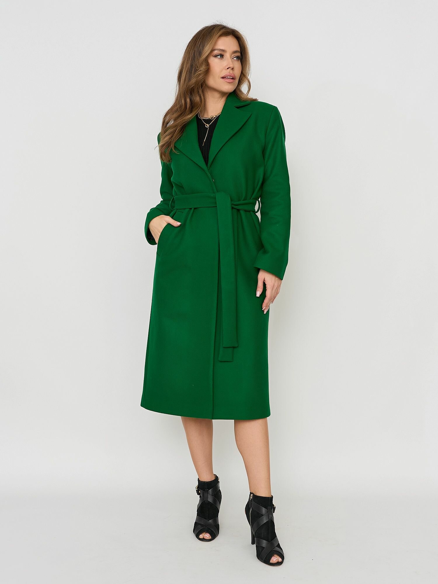 Пальто зеленый 
