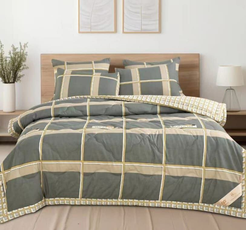 фото Комплект постельного белья двуспальный с одеялом простынь на резинке