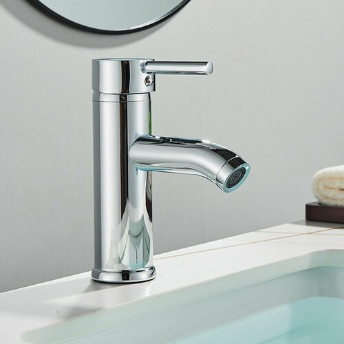 Смеситель для раковины хромированный с круглым изливом