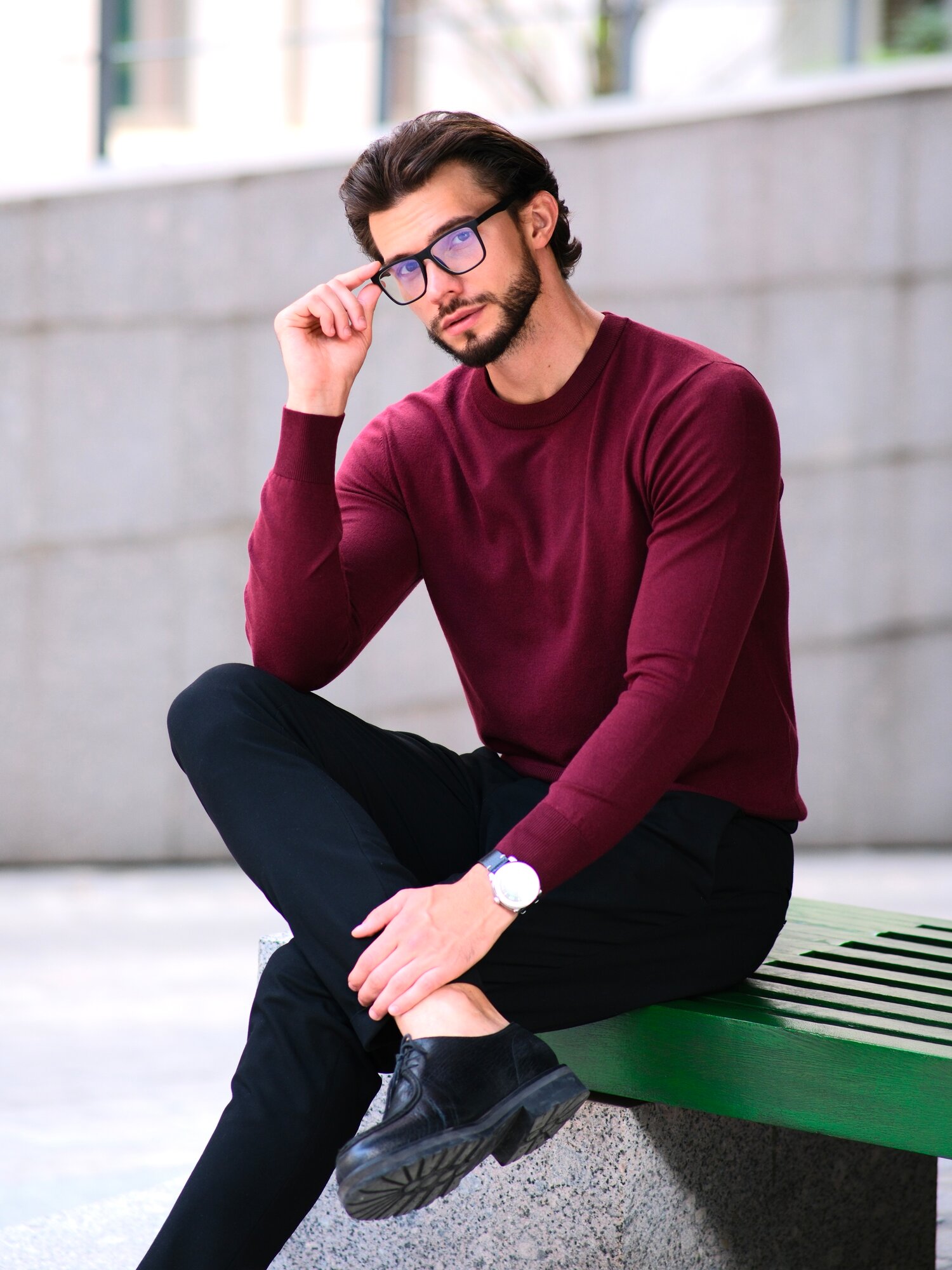 Джемпер Massimo Dia, размер L, , бордовый