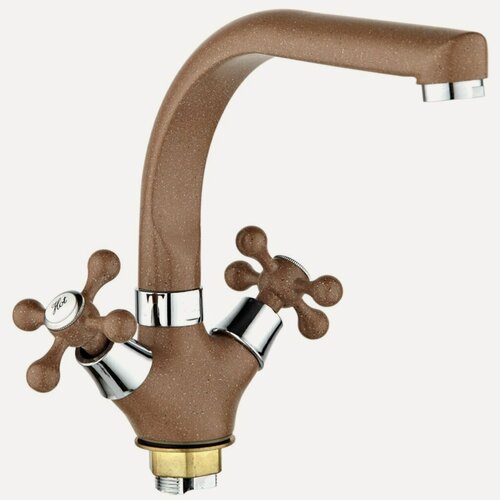 Изображение товара Смеситель для кухни Эверест B69-6515, поворотный излив, кофейный, силумин, современный стиль