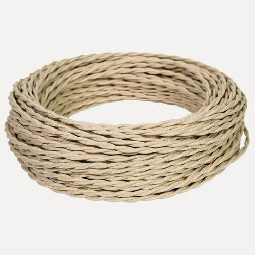 Изображение товара Провод ретро витой МезонинЪ 3х2,5 мм2 слоновая кость (10м)