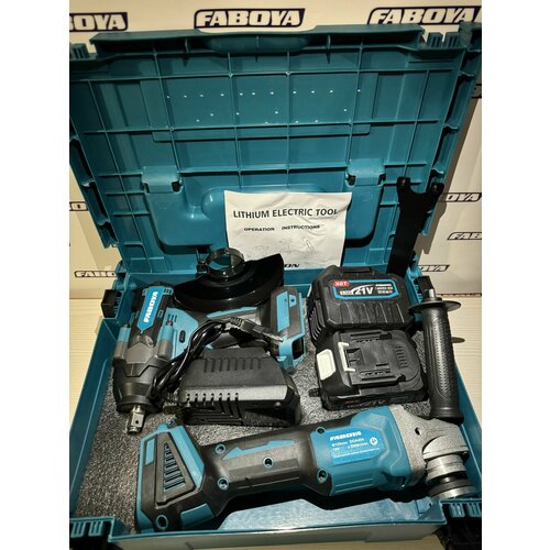 Набор аккумуляторного инструмента 2в1 , гайковерт ударный 700 нм , ушм болгарка , два аккумулятора 6ач .