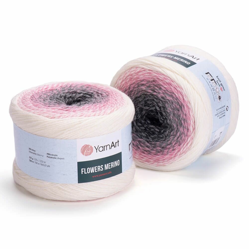 Пряжа Фловерс Мерино (Flowers Merino) упаковка 2 мотка 225 г. 590 м. 25% шерсть 75% акрил цвет 546