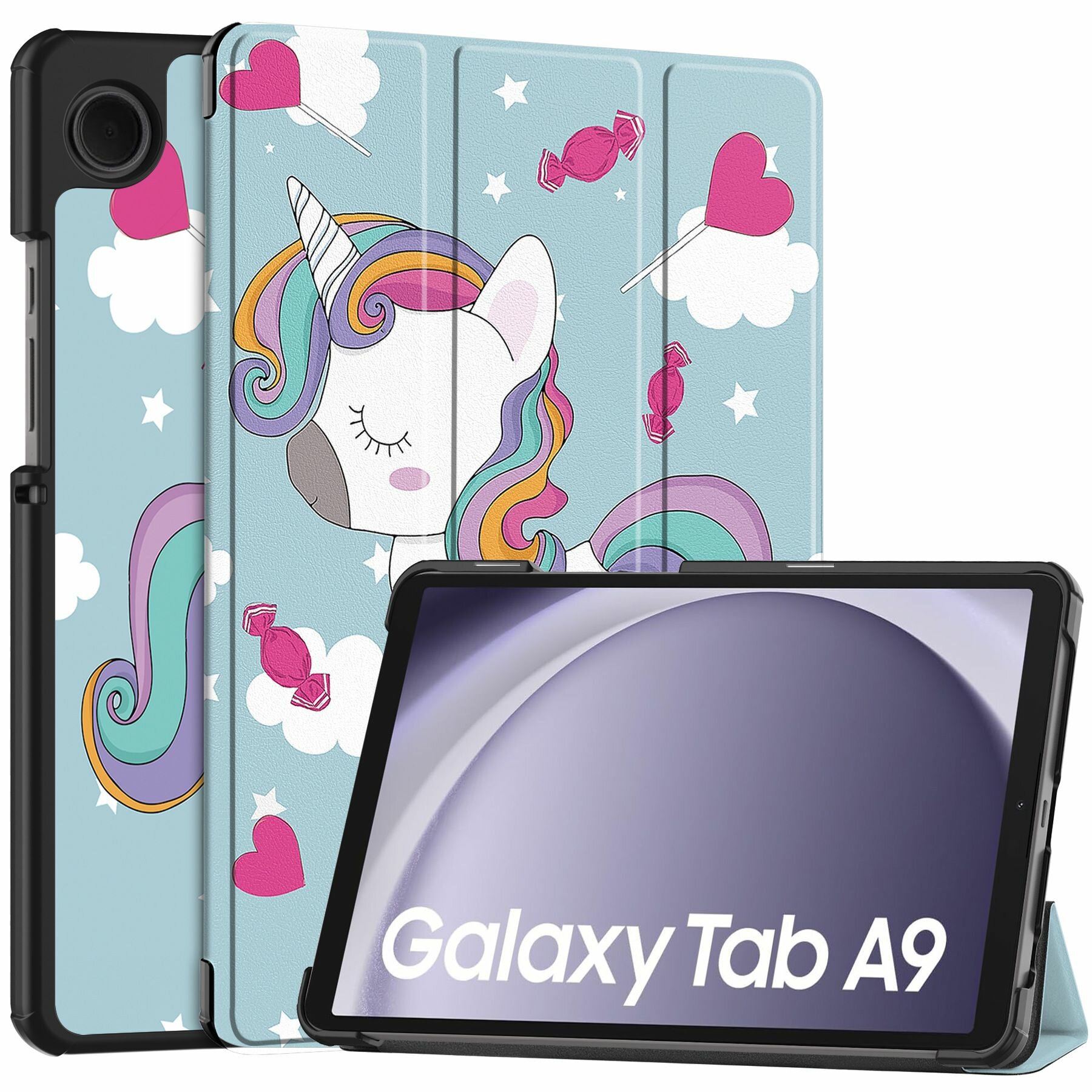 Чехол на Samsung Galaxy Tab A9 8.7"/ SM-X110, SM-X115, умный с магнитом, Пинки пай