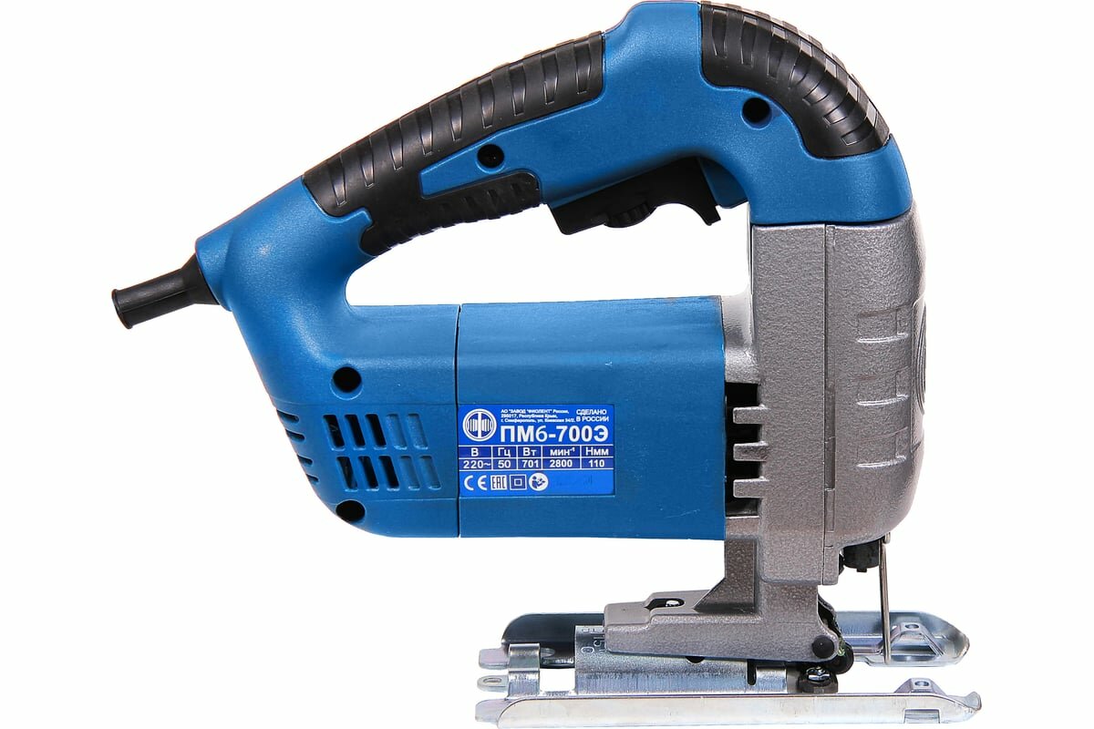 Лобзик сетевой фиолент ПМ6-700Э маятниковый, без аккумулятора, синий — фото 1