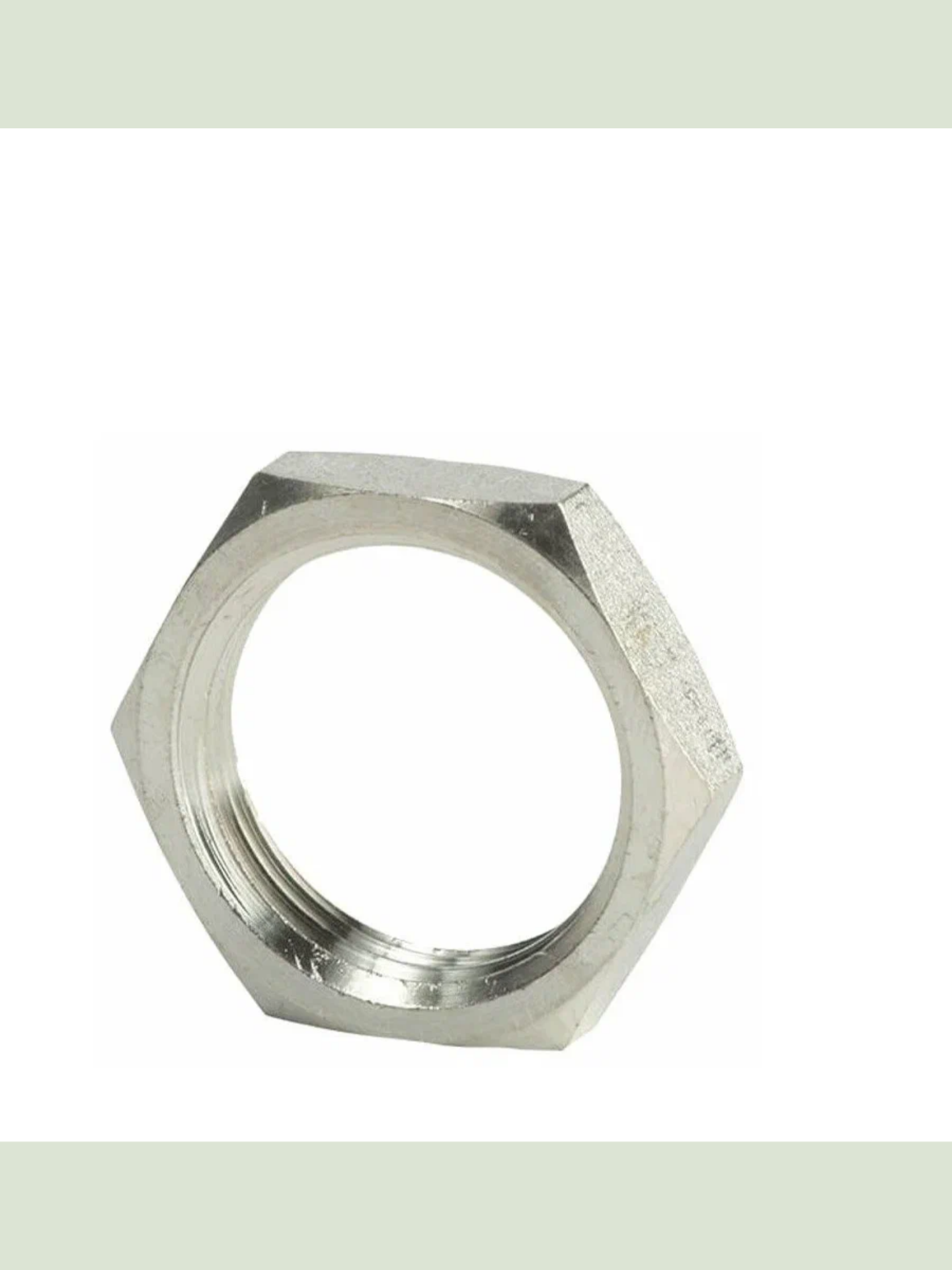 Контргайка для труб 1", латунь, никелированная, резьба внутренняя — фото 1