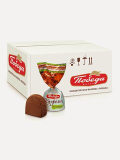 Изображение товара Трюфели Победа вкуса шоколадные без добавления сахара, посыпанные темным какао, 2000 г