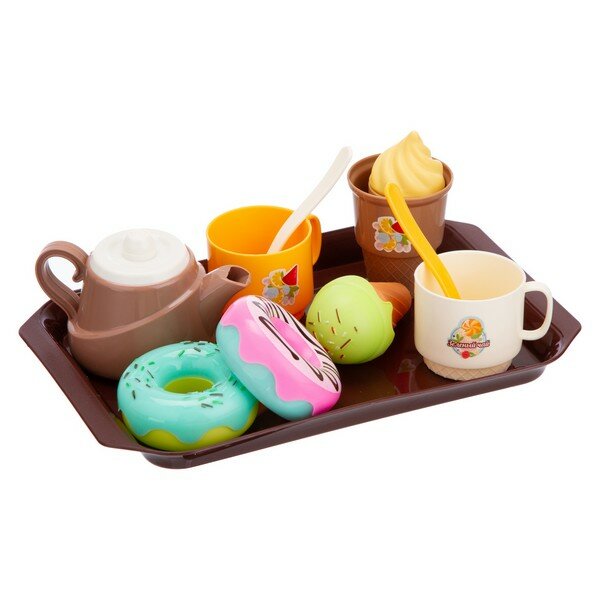 Набор чайный Girl`s Club 9 предметов чайник, чашки, ложки, стакан, сладости IT110997