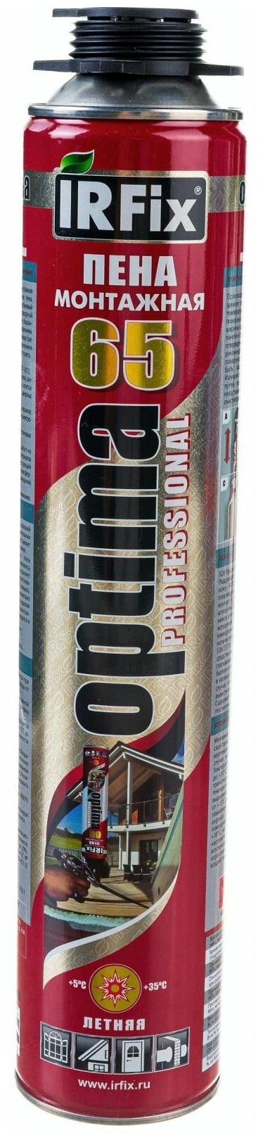 фото Монтажная пена летняя IRFix 65л профессиональная 800мл