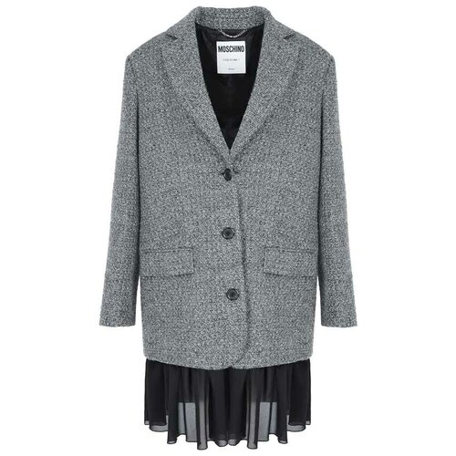 Пальто  MOSCHINO, средней длины, размер 46, серый