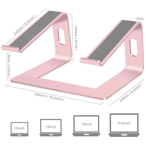 Подставка для Ноутбука Macbook алюминиевая цвет розовый