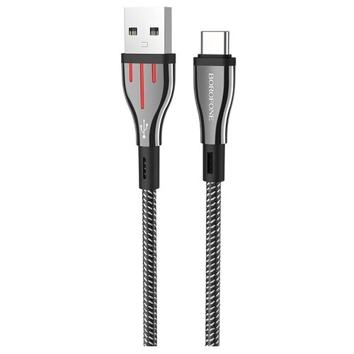 Кабель Borofone USB - USB Type-C (BU23) 1.2 м, черный/красный