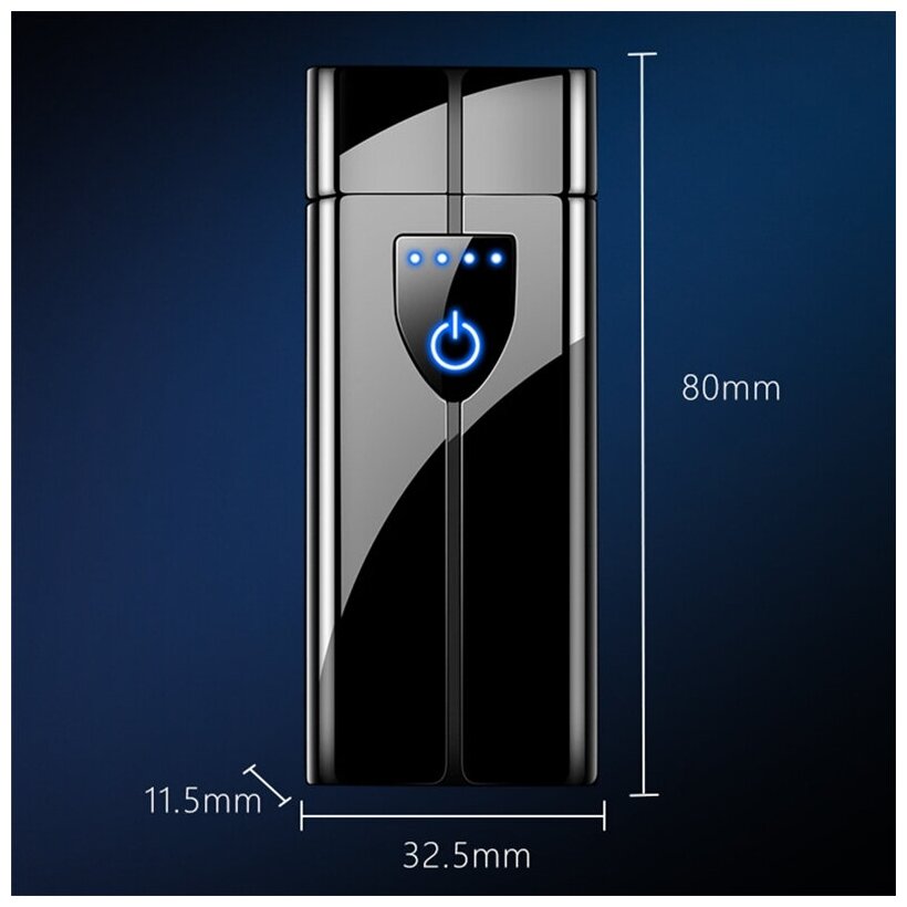 USB зажигалка с вращающимся кольцом плазмы, Цвет Чёрный - фотография № 4