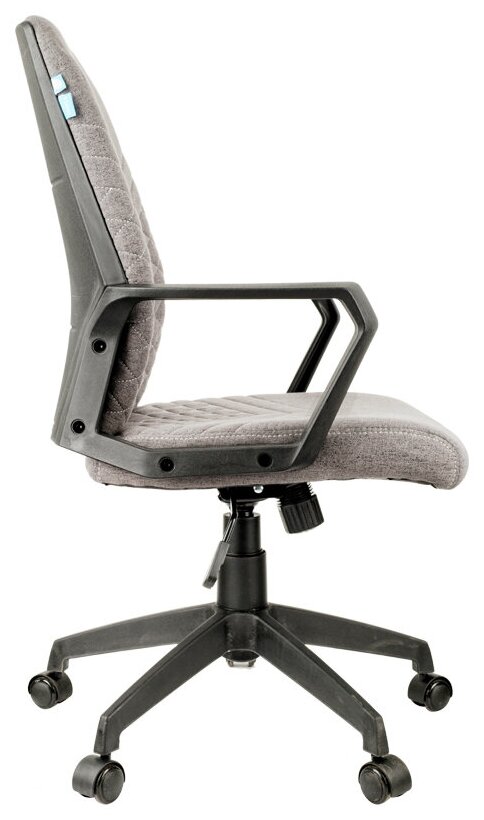 Кресло оператора Helmi HL-М05 "Ambition", ткань серая, пластик черный, механизм качания - фотография № 3