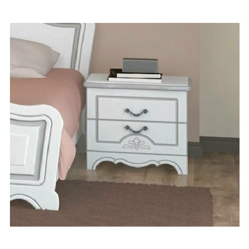 Тумба прикроватная Лотос белый жемчуг, тумба с ящиками в спальню, в гостиную, в прихожую, в детскую, в офис