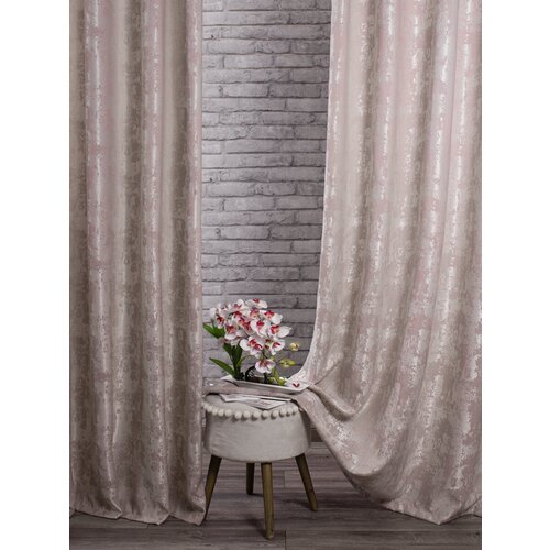 Штора 1 штука 200х270 см Solis Home Мрамор Бежевый Латте блэкаут занавеска для гостиной, спальни, кухни