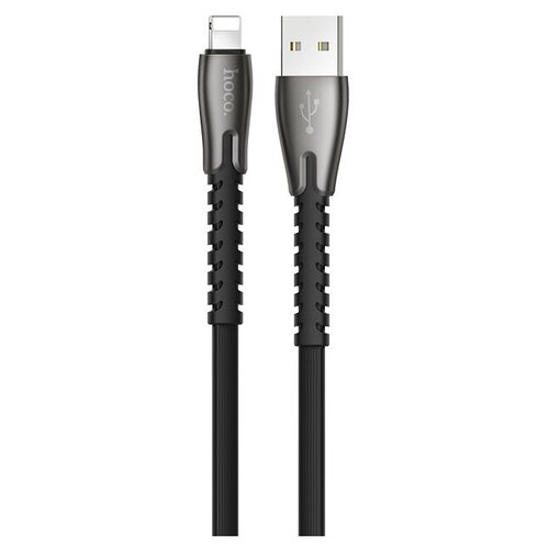 Кабель Hoco U58 Core USB - Lightning, 1.2 м, 1 шт., черный usb кабель hoco x13 easy lightning 8 pin 2 4а 1м tpe чёрный