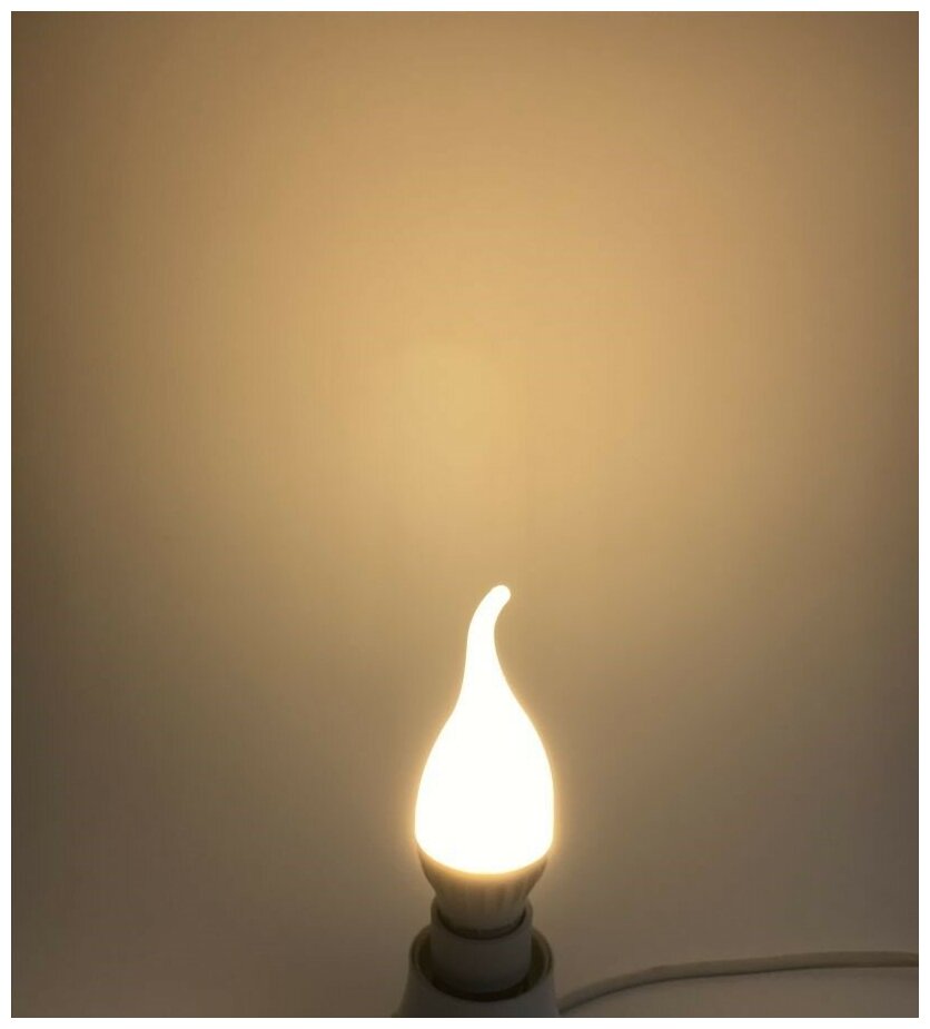 Онлайт Лампа светодиодная 71 620 OLL-FC37-6-230-2.7K-E14-FR 6Вт свеча на ветру 2700К тепл. бел. E14 450лм 220-240В онлайт 71620 - фотография № 5