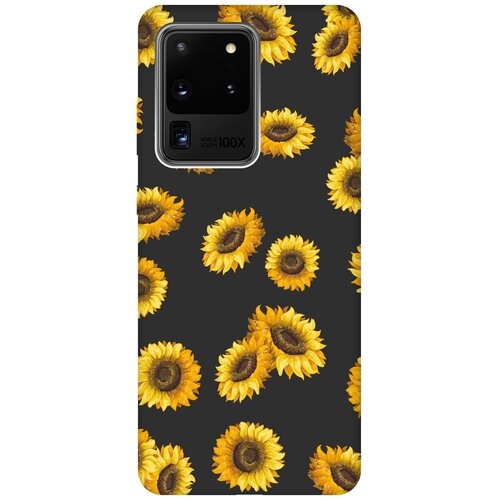 RE: PA Чехол - накладка Soft Sense для Samsung Galaxy S20 Ultra с 3D принтом Sunflowers черный re pa чехол накладка soft sense для samsung galaxy m51 с 3d принтом sunflowers черный