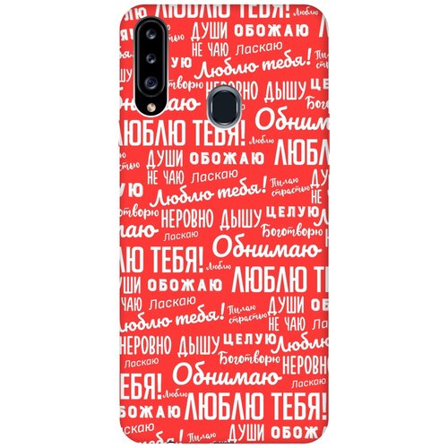 фото Re:pa чехол - накладка soft sense для samsung galaxy a20s с 3d принтом "i love you!" красный