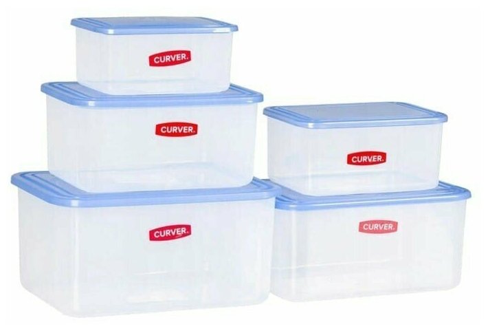 Набор пищевых контейнеров для хранения продуктов в холодильнике для еды Curver 3873 объем 2 литра 6 шт.