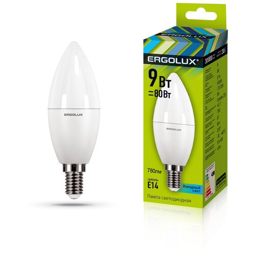 фото Светодиодная лампа ergolux led-c35-9w-e14-4k