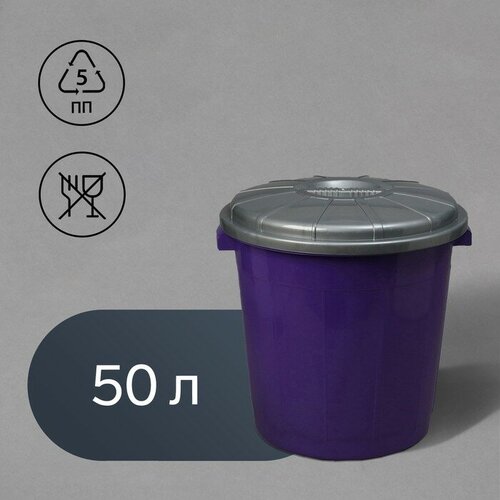 Бак хозяйственно-бытовой Колор 50 л с крышкой цвет микс 1905₽