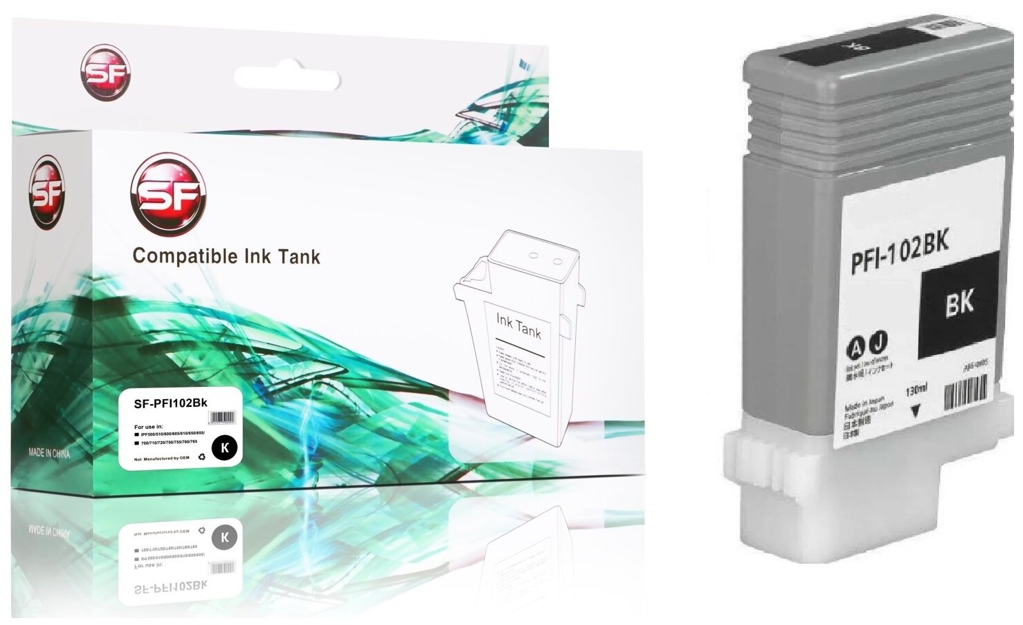 Картридж Canon PFI-102BK IPF500/510/600/605/610/650/655/700/710/720/750/755/760/765 Black SuperFine