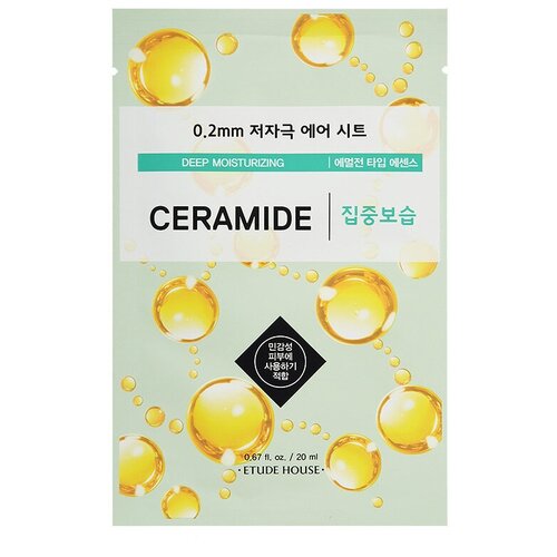 Etude тканевая маска 0.2 Therapy Air Mask Ceramide с керамидами, 100 г, 20 мл маска для лица тканевая с керамидами etude house 0 2 therapy air mask ceramide deep moisturizing