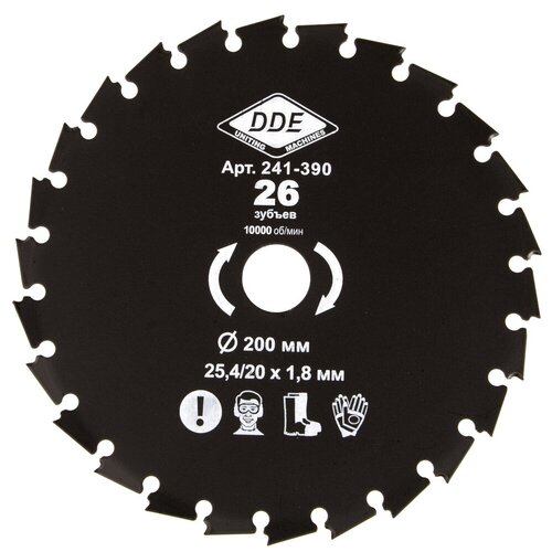 Нож/диск DDE Wood Cut (241-390) 25.4 мм нож для кустореза dde wood cut 26 зубьев 225 x 25 4 20 мм толщина 2 мм шт