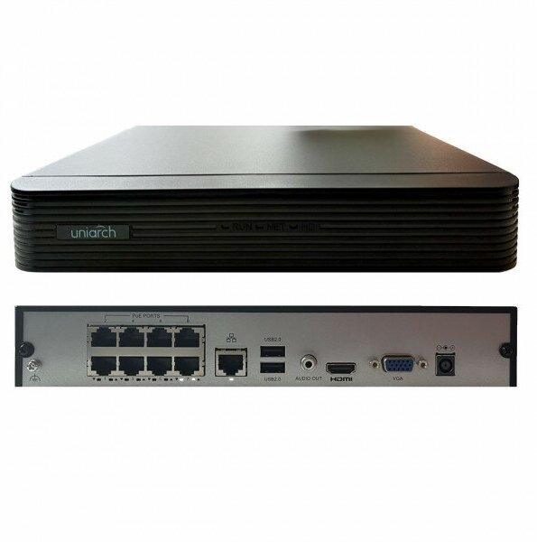 Видеорегистратор UNIVIEW NVR-108E2-P8 "IP 8-ми канальный 4K, 8*PoE, поддержка видеоформатов Ultra 265/H.265/H.264, HDMI, VGA, 2*USB, ONVIF, SDK, iOS,