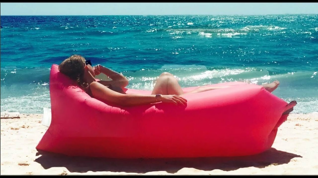 Ламзак Надувной диван(красный) для комфортного отдыха на пляже,на море,на природе - фотография № 3
